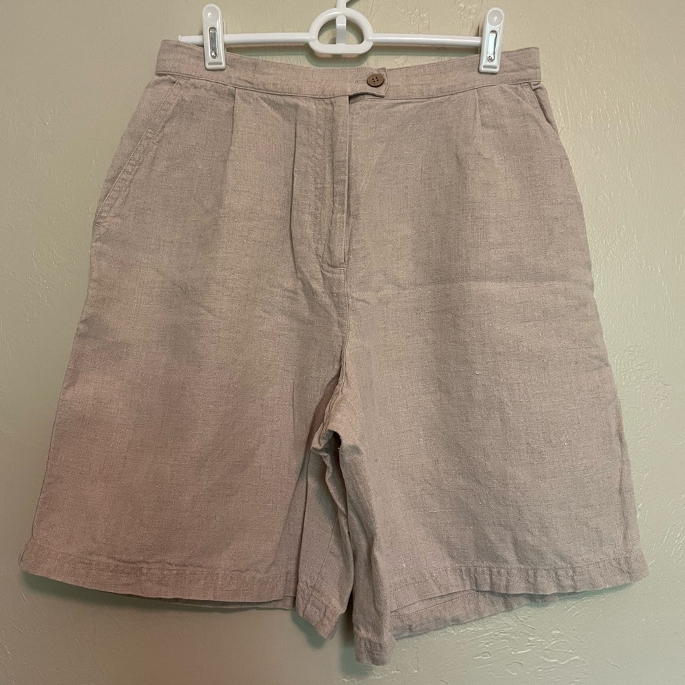 Vintage J. Jill Tan 100% Linen Shorts